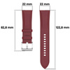 Pasek skórzany do smartwatcha, Bizon Strap Watch Casual, Quick Release 22 mm, bordowy