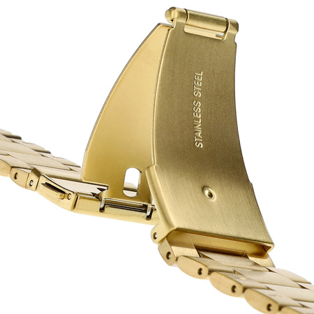 Pasek ze stali nierdzewnej Bizon Strap Watch Aura do Google Pixel Watch 4/3 45 mm, złoty