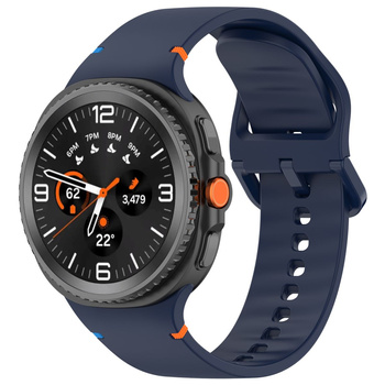 Silikonowy pasek Bizon Strap Watch Silicone G do Galaxy Watch 8 40 mm / 44 mm / 8 Classic 46 mm, granatowy