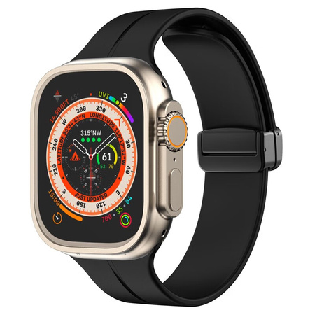 Silikonowy pasek Bizon Strap Watch Silicone L do Apple Watch 44/45/46/49 mm, czarny