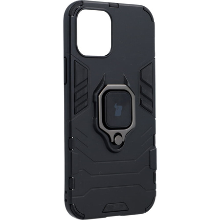 Etui Bizon Case Armor Ring do iPhone 12 / 12 Pro, czarne