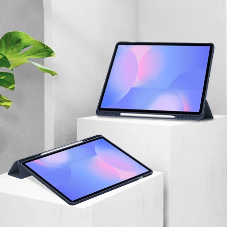 Etui z klapką Bizon Case Tab Clear Matt do Galaxy Tab S10 FE Plus, granatowe