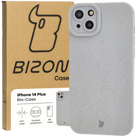 Ekologiczne etui Bizon Bio-Case do iPhone 14 Plus, szare