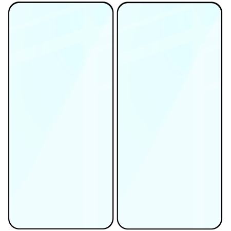 Szkło hartowane Bizon Glass Edge Duo do Galaxy S25 / S24, czarna ramka, 2 sztuki