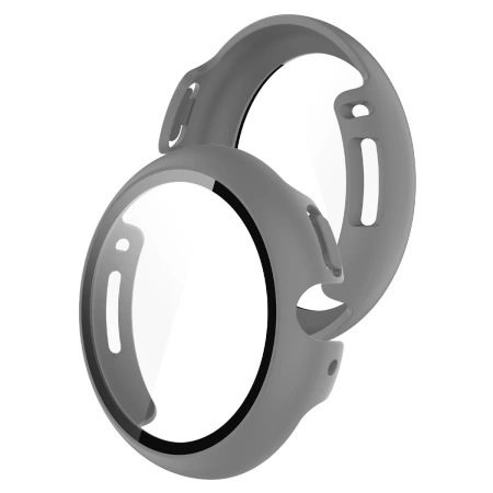 Etui ze szkłem do zegarka Bizon Case+Glass Watch do Google Pixel Watch 4 41 mm, matowe szare