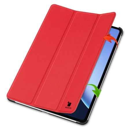 Etui z klapką Bizon Case Tab Croc do OnePlus Pad 3 / 2 Pro / OPPO Pad 4 / 4 Pro, czerwone