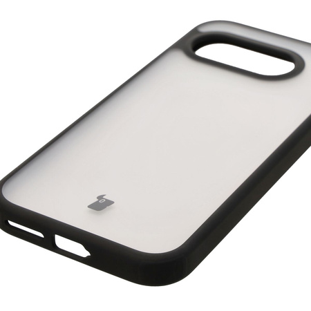 Etui Bizon Case Angelo do Google Pixel 9a, półprzezroczyste z czarną ramką