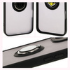 Etui z uchwytem na palec Bizon Case Hybrid Ring do iPhone 16 Plus, przydymione z czarną ramką