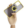 Etui z uchwytem na palec Bizon Case Hybrid Ring do Motorola Moto G13 / G23 / G53 5G, przydymione z żółtą ramką
