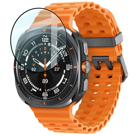 Szkło hybrydowe Bizon Glass Watch Edge Hybrid dla Galaxy Watch Ultra 2 / 1, czarne