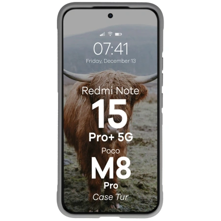 Pancerne etui Bizon Case Tur do Xiaomi Redmi Note 15 Pro Plus 5G / POCO M8 Pro 5G, jasnoszare