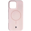 Silikonowe etui z pierścieniem magnetycznym Bizon Soft Case Magnetic do iPhone 16 Pro Max, jasnoróżowe