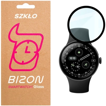 Szkło hybrydowe Bizon Glass Watch Edge Hybrid dla Google Pixel Watch 4 41 mm, czarne