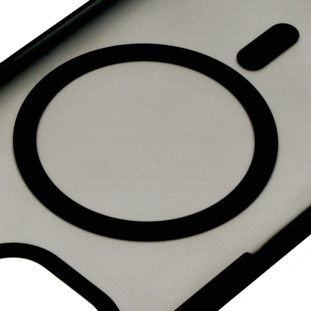 Etui z pierścieniem magnetycznym + szkło hartowane Bizon MatteO Pack do iPhone 15, przydymione-czarne
