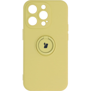 Etui Bizon Case Silicone Ring Sq do iPhone 14 Pro, żółte
