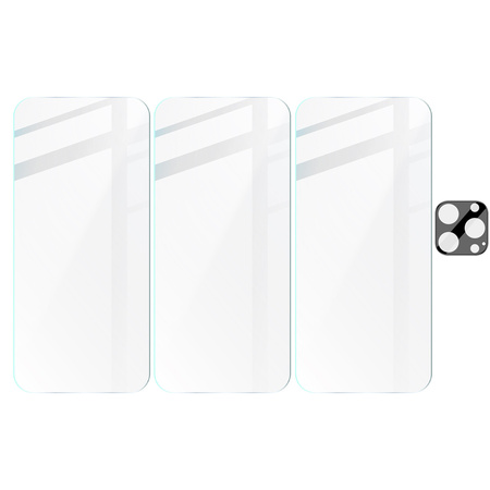 3x Szkło + szybka na aparat BIZON Clear 2 Pack do iPhone 16 Pro Max