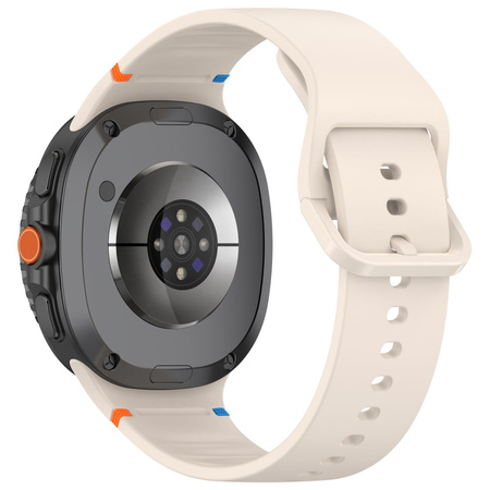 Silikonowy pasek Bizon Strap Watch Silicone G do Galaxy Watch 8 40 mm / 44 mm / 8 Classic 46 mm, beżowy
