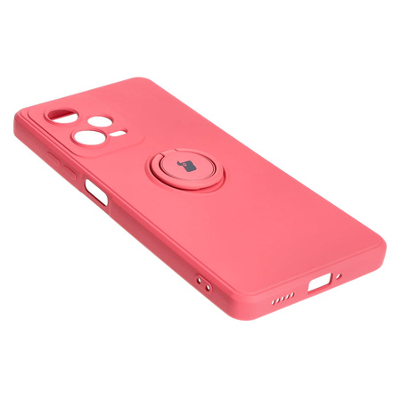 Etui Bizon Case Silicone Ring Sq do Xiaomi Redmi Note 12 Pro 5G, brudny róż