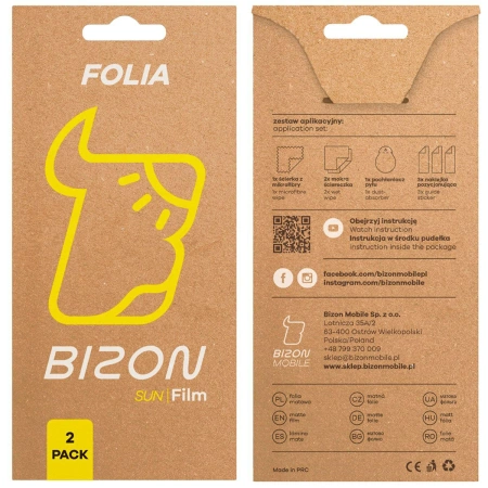 Folia matowa Bizon Glass Film Sun Duo do Realme 14T 5G, 2 sztuki