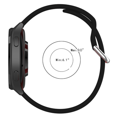 Pasek silikonowy do smartwatcha, Bizon Strap Watch Silicone Pro N, Quick Release 22 mm, czarny