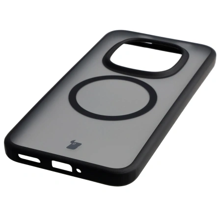 Etui z pierścieniem magnetycznym Bizon Case MatteO do Xiaomi Redmi Note 15 Pro 5G, przydymione-czarne