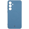 Silikonowe etui z pierścieniem magnetycznym Bizon Case Silicone Magnetic Sq do Galaxy S24 FE, granatowe