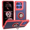 Etui z uchwytem na palec Bizon Case Hybrid Ring do Motorola Edge 60 Pro, przydymione z czerwoną ramką