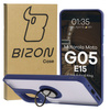 Etui z uchwytem na palec Bizon Case Hybrid Ring do Motorola Moto G05 / E15, przydymione z granatową ramką