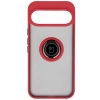 Etui z uchwytem na palec Bizon Case Hybrid Ring do Google Pixel 10 Pro XL, przydymione z czerwoną ramką
