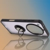 Etui z uchwytem na palec Bizon Case Hybrid Ring do Oppo Find X8 Pro, przydymione z czarną ramką