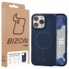 Silikonowe etui z pierścieniem magnetycznym Bizon Soft Case Magnetic do iPhone 16 Pro Max, granatowe
