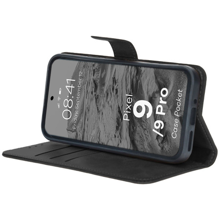 Etui z klapką Bizon Case Pocket do Google Pixel 9 / 9 Pro, czarne