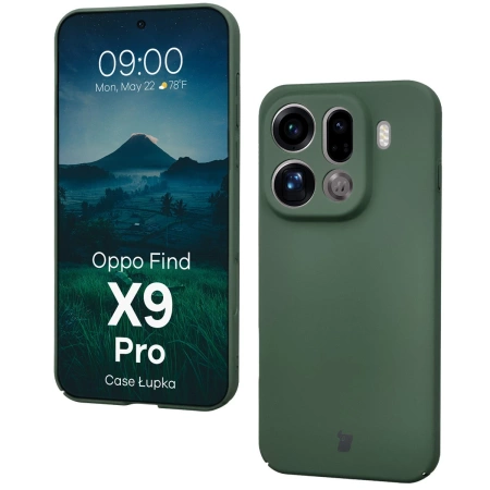 Etui Bizon Case Łupka do Oppo Find X9 Pro, zielone