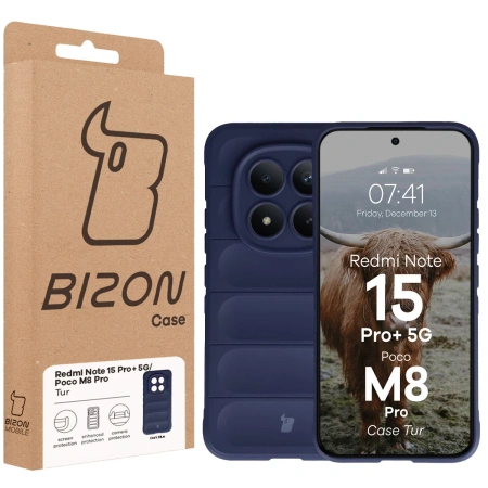 Pancerne etui Bizon Case Tur do Xiaomi Redmi Note 15 Pro Plus 5G / POCO M8 Pro 5G, granatowe