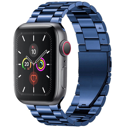 Pasek ze stali nierdzewnej Bizon Strap Watch Aura do Apple Watch 44/45/46/49 mm, niebieski