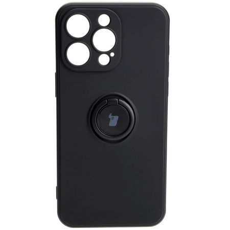 Etui Bizon Case Silicone Ring Sq do iPhone 15 Pro Max, czarne