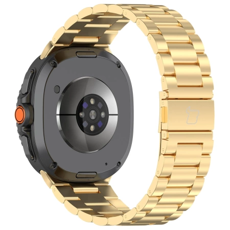 Pasek ze stali nierdzewnej Bizon Strap Watch Aura do Samsung Galaxy Watch 8 40 mm / 44 mm / 8 Classic 46 mm, złoty