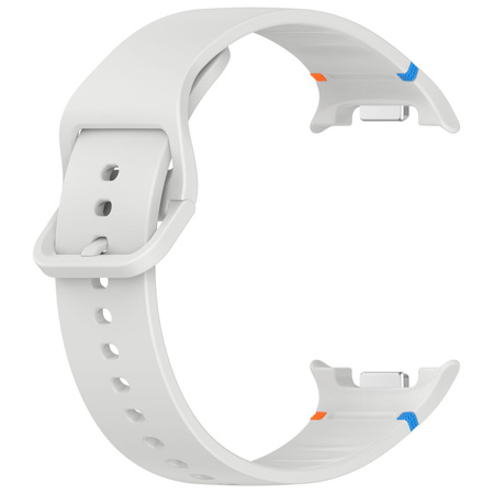 Silikonowy pasek Bizon Strap Watch Silicone G do Galaxy Watch 8 40 mm / 44 mm / 8 Classic 46 mm, jasnoszary