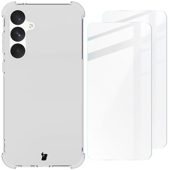 Etui + 2x szkło Bizon Case Clear Pack do Galaxy A55 5G, przezroczyste