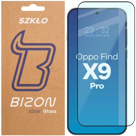 Szkło hartowane Bizon Glass Edge 2 do Oppo Find X9 Pro, czarna ramka