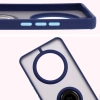 Etui z uchwytem na palec Bizon Case Hybrid Ring do Realme 14 Pro Plus 5G, przydymione z granatową ramką