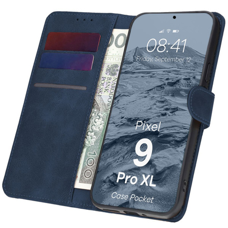 Etui Bizon Case Pocket do Google Pixel 9 Pro XL, granatowe