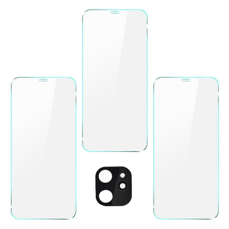 3x Szkło hartowane + szybka na aparat Bizon Glass Clear Pack do iPhone 11
