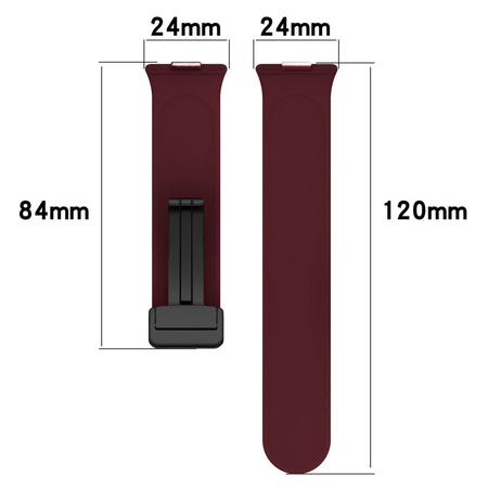 Silikonowy pasek Bizon Strap Watch Silicone L do Huawei Watch Fit 4 Pro/Fit 4/Fit 3, burgundowy