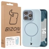 Silikonowe etui z pierścieniem magnetycznym Bizon Soft Case Magnetic do iPhone 14 Pro, błękitne
