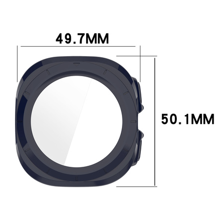 Etui ze szkłem do zegarka Bizon Case+Glass Watch do Galaxy Watch Ultra 2 / 1, niebieskie