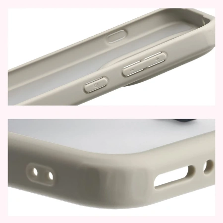 Etui Bizon Case Angelo do Oppo Find X9, półprzezroczyste z beżową ramką