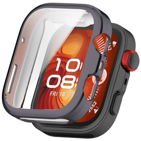 Etui z osłoną ekranu Bizon Case Watch Felipe do Huawei Watch Fit 4 Pro, szare
