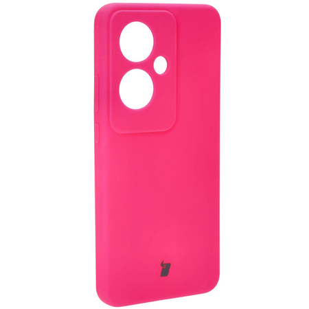 Silikonowe etui Bizon Soft Case do Oppo Reno11 F 5G, neonowo-różowe