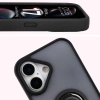 Etui z uchwytem na palec Bizon Case Hybrid Ring do iPhone 17, przydymione z czarną ramką